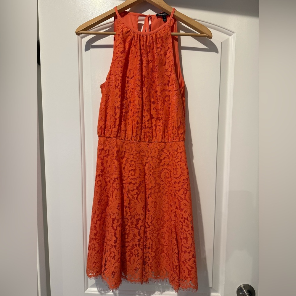Juicy Couture Orange Scallop Lace Sun Dress Size 2